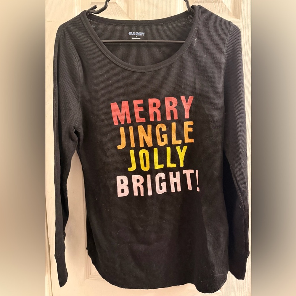 Women’s Old Navy Black Christmas Shirt size medium